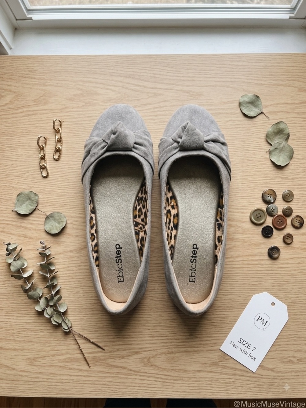 Maurices Light Gray Knot Ballet Flats